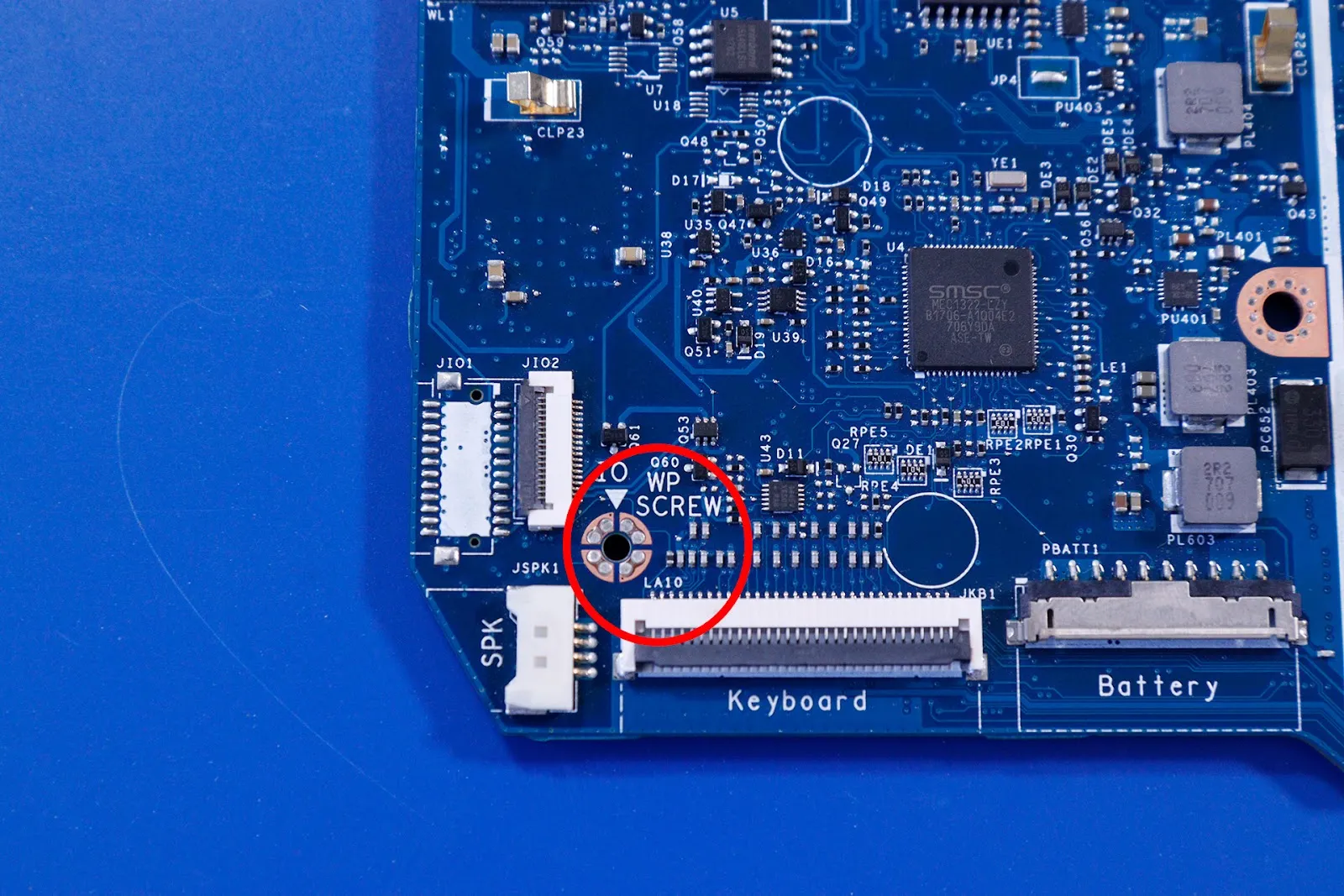 image of read write screw location on motherboard