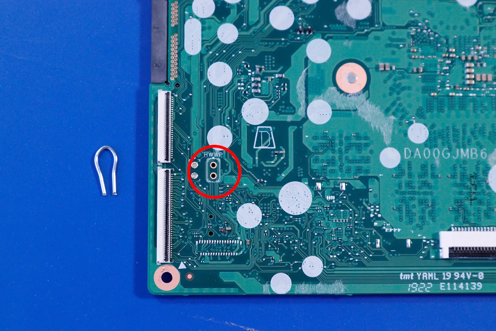 image of passthrough holes location on motherboard